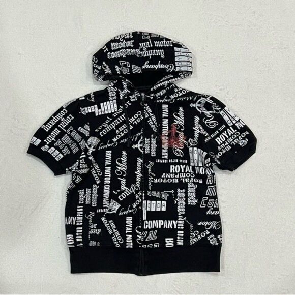 Feathers Royal Motor Company Short Sleeve Full Zip Hoodie Medium - Picture 4 of 16